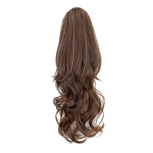 Synthetic 22Inch Long Wavy Curly Layered Ponytail Drawstring Clip