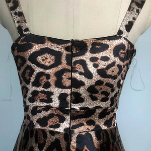 Retro Leopard Print Long Dresses