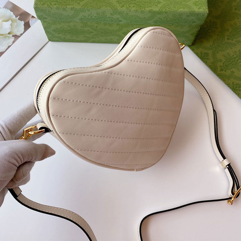 High Quality Leather Heart Shaped Crossbody Bag