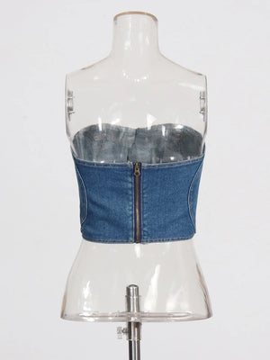 Hit Color Set Love Patchwork Wide Leg Hollow Out Jeans