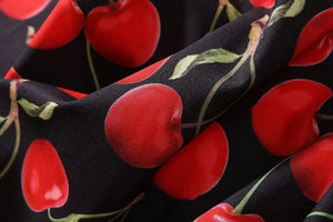 Designer Suspender Cherry Print Dress