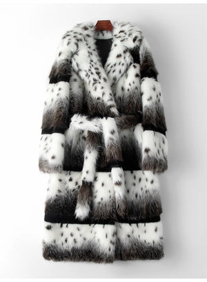 Thick Warm Leopard Faux Fur Long Coat