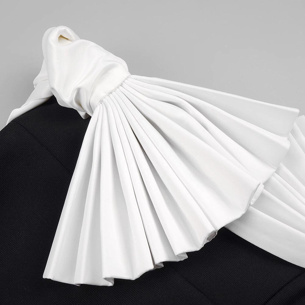 Elegant Folding fan Patchwork Bodycon Dress