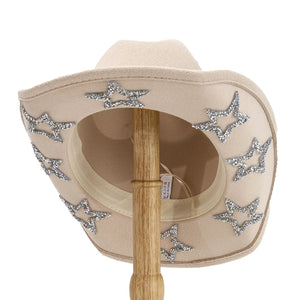Cowgirl Hat Wide Brim Rhinestone Star Western Hats