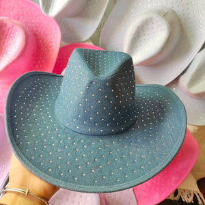 Western Cowboy Hat Rhinestone Denim