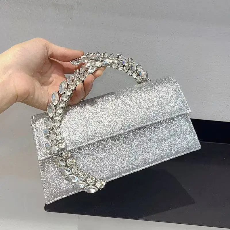 Luxury Satin Metal Handheld Women Handbag