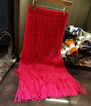 Miyake High-end Pleated Fringed Patchwork Vintage Skirt