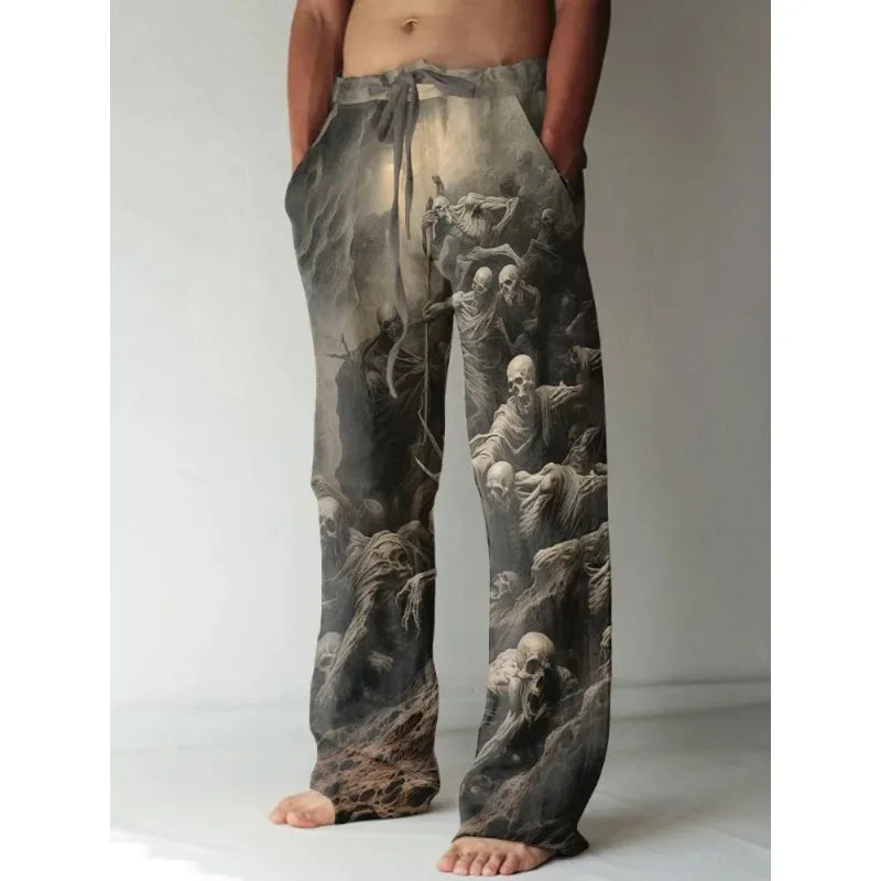 Vintage Renaissance Virgin Mary Printed Casual Pants