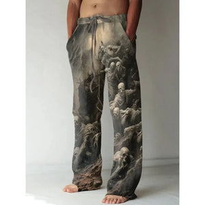 Vintage Renaissance Virgin Mary Printed Casual Pants