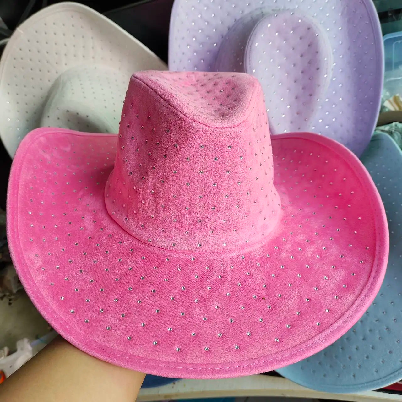 Western Cowboy Hat Rhinestone Denim