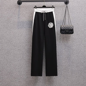 Two Piece Set Wide Leg Pants Print T Shirt Suits