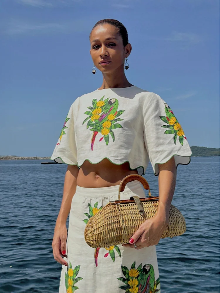 Sweet Printed Slim 2 Pcs Suits