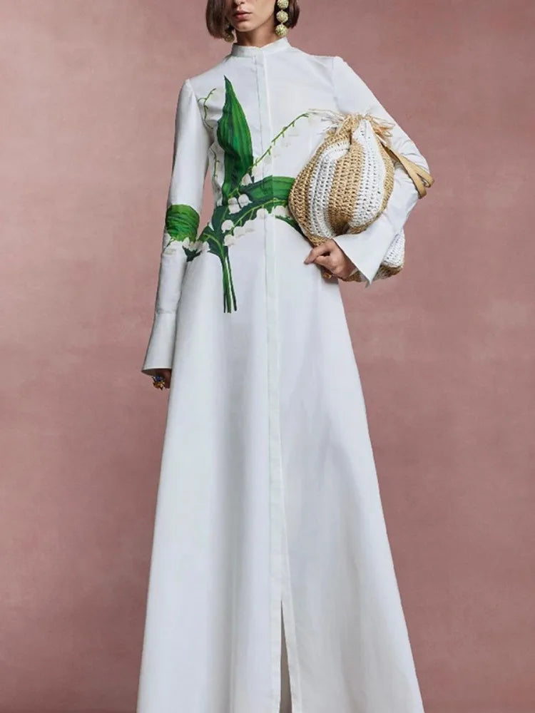 Floor Length A-line Shirt Dress