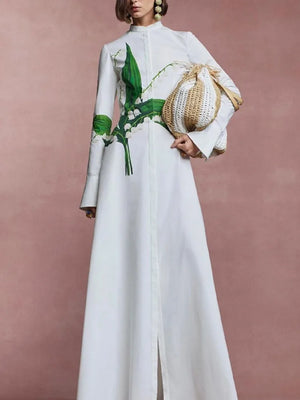 Floor Length A-line Shirt Dress