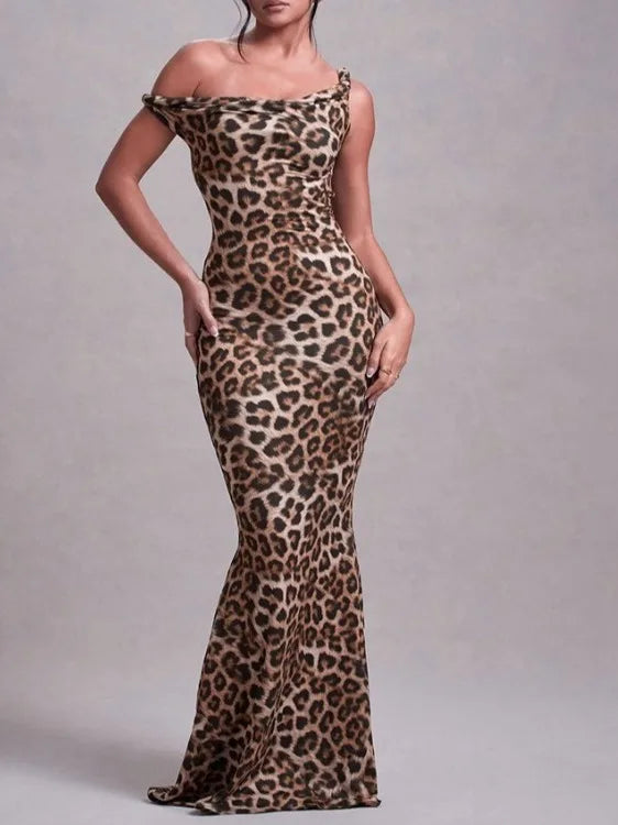 Print Slimming Wrap Body Midi Skirt H-ape Sle Dress