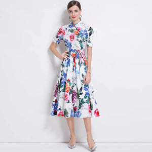 Flower Print Midi Dress