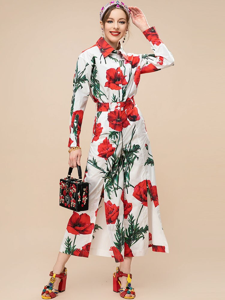 Designer Spring Flower Print Elegant Set