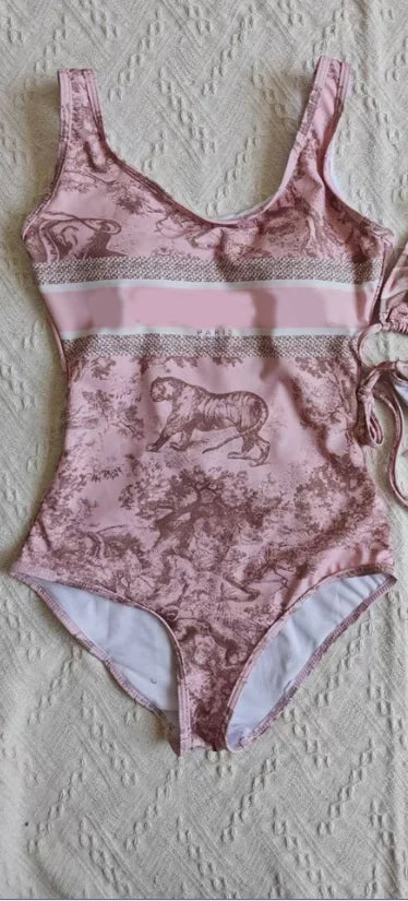 Retro Pattern Printed Personalized Swimsuit