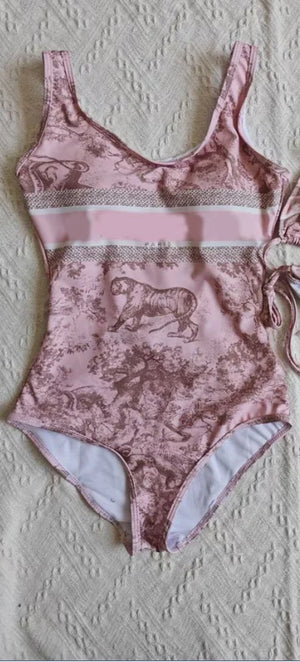 Retro Pattern Printed Personalized Swimsuit