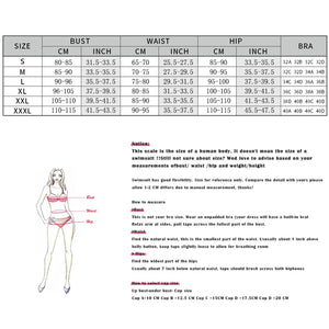 3Pcs Rose Bikini Sexy Swimsuit
