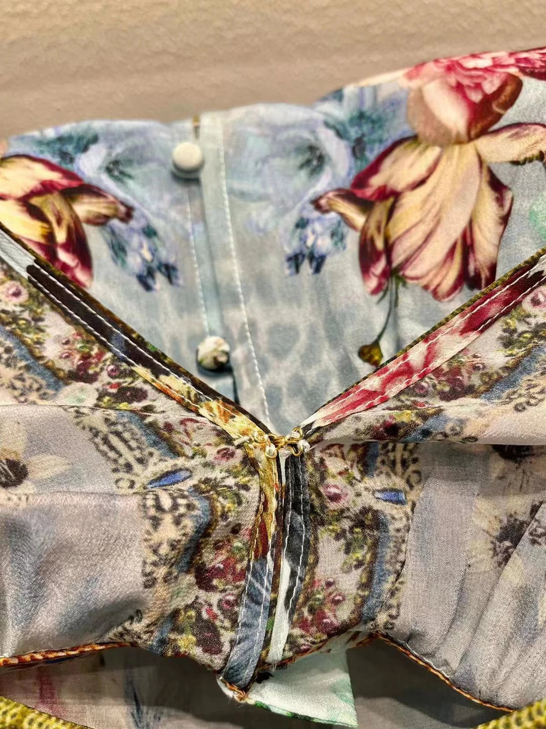 Designer Luxury Mulberry 100% Silk Print Long Dress