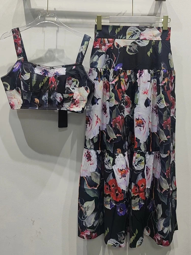 Big swing A-shaped Skirt two-piece Suit