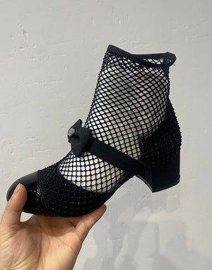 Crystal Mesh Bowknot Mary Jane Round Toe Luxury Sandals