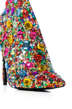 Multi-color Crystal Ankle Boots