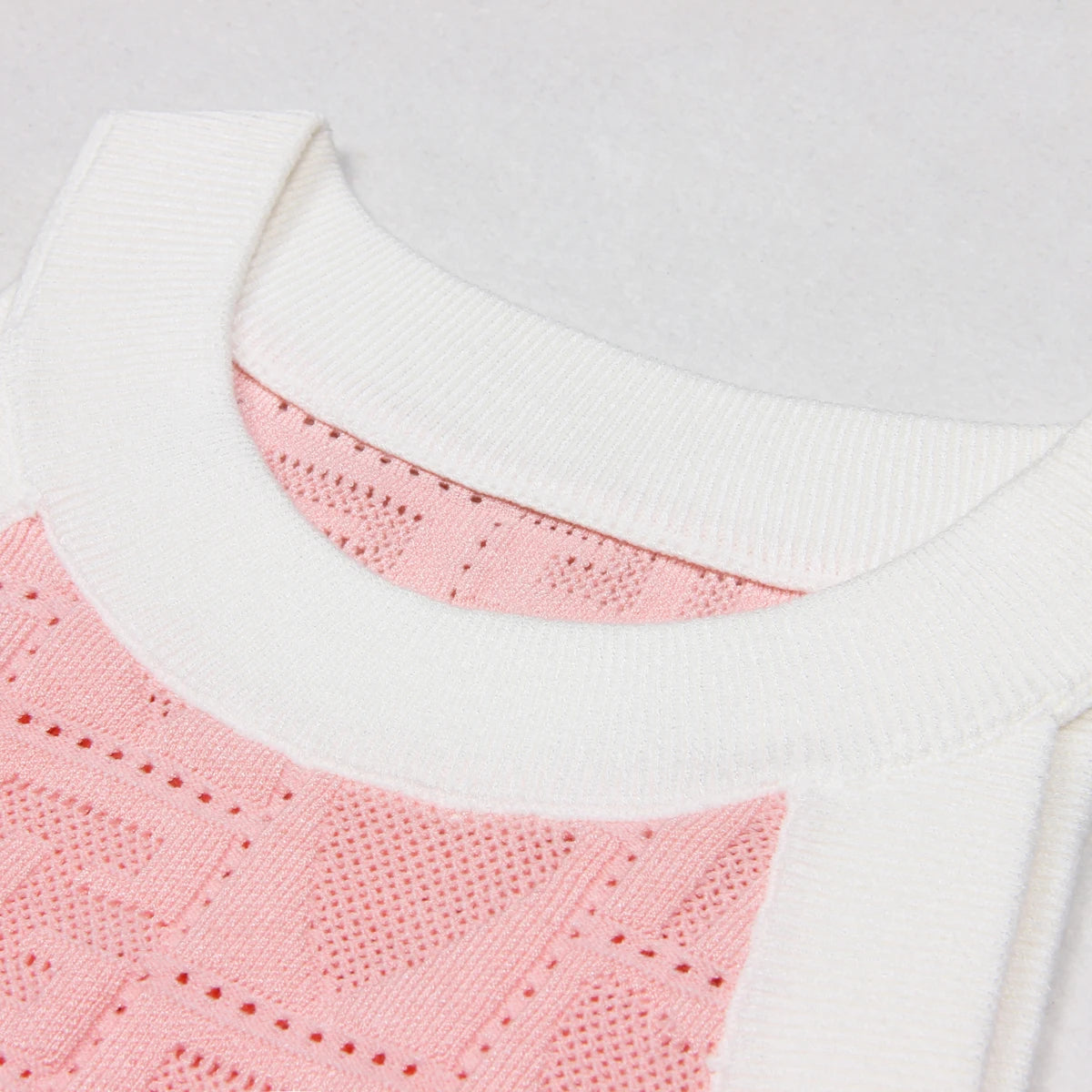 High Quality New Fashionable Elastic Heart Vest Slim Fit Short Skirt Color Blocked Set