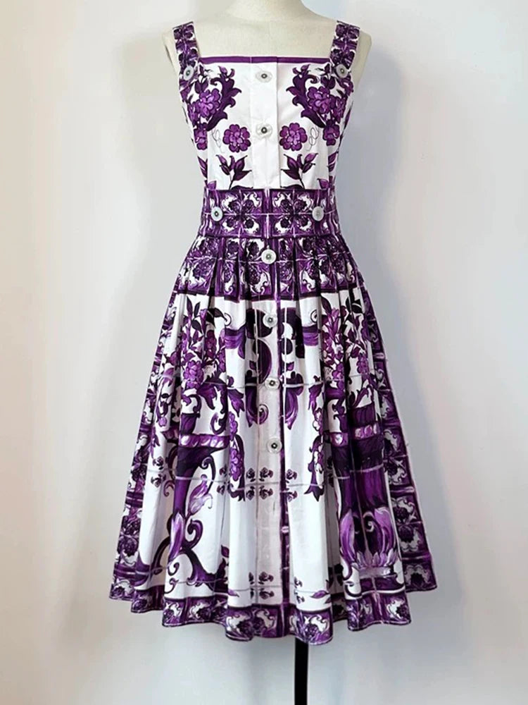 New Geometric Print A-line Dress