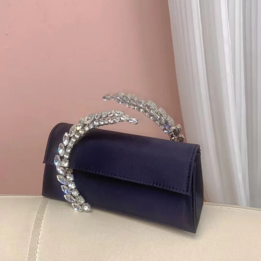 Luxury Satin Metal Handheld Women Handbag