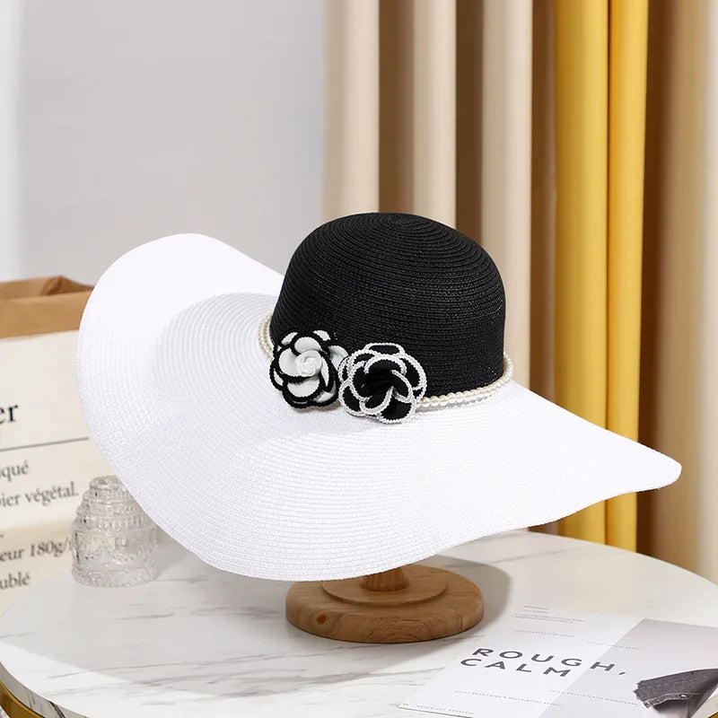 Two Tones Wide Brim Summer Hat
