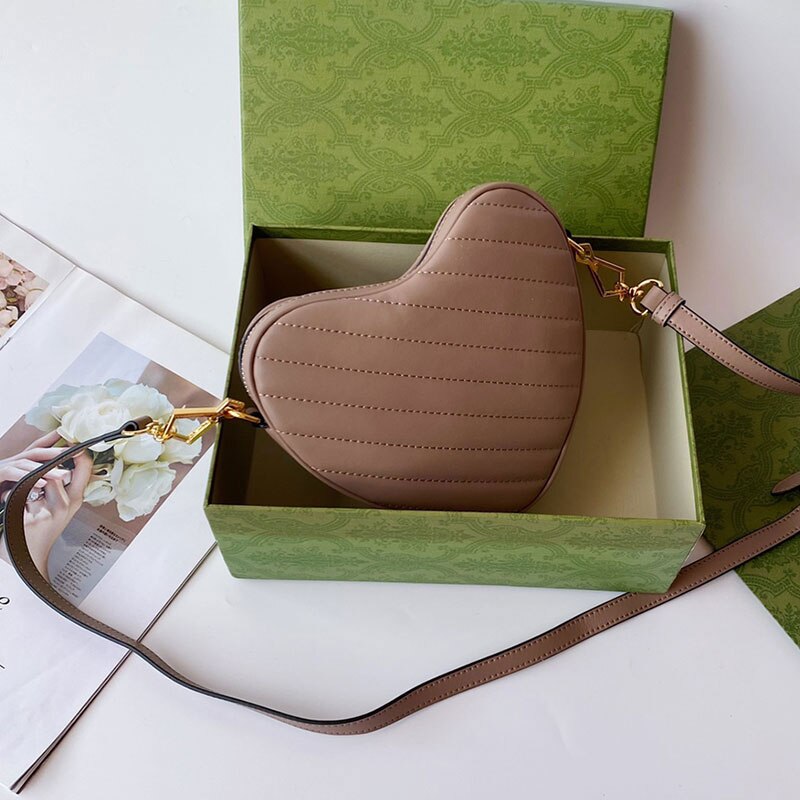 High Quality Leather Heart Shaped Crossbody Bag