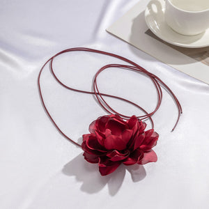 Long Rope Chains with Large Flower Choker