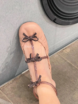 Flat Rhinestone Bow Ballerina