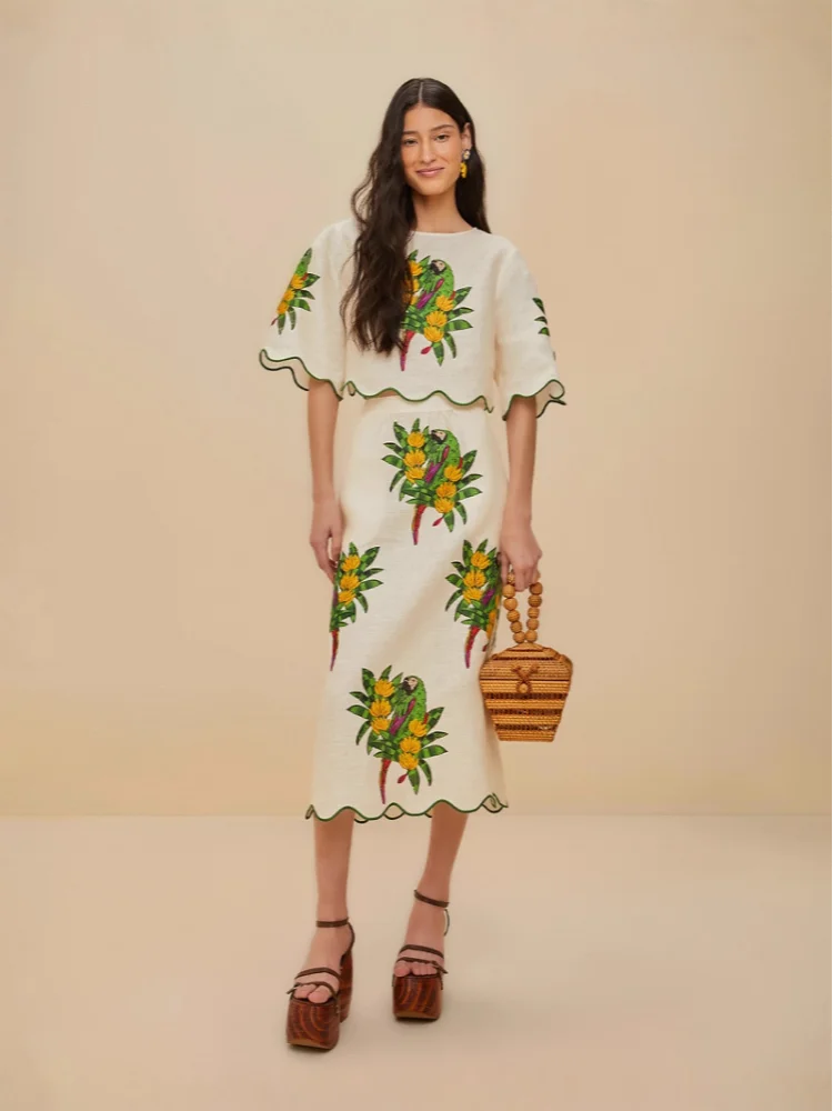 Sweet Printed Slim 2 Pcs Suits