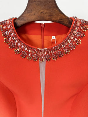 Designer Colorful Diamond Beading Tank Dress