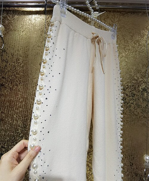 Rhinestone Cashmere Pants