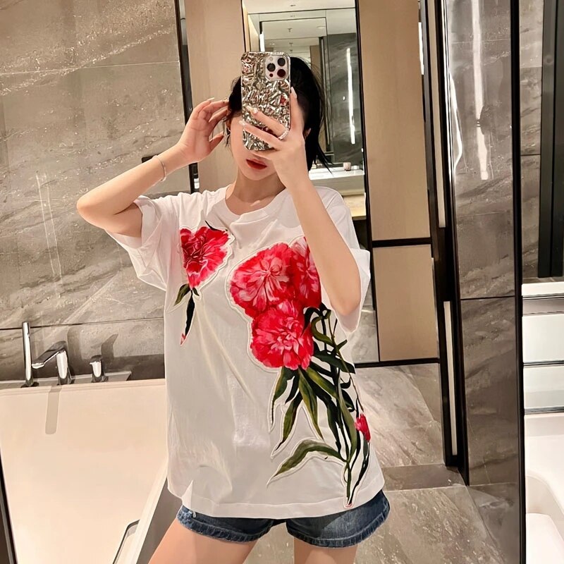 Cotton 3D Embroidery Shirt