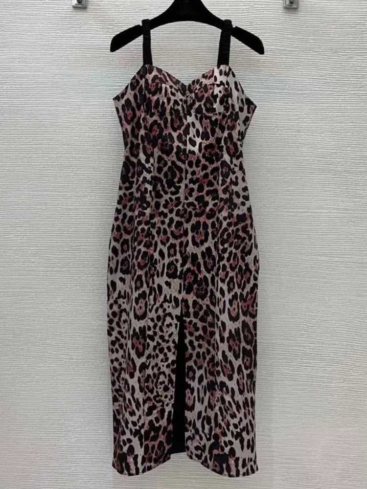 Retro Geometric Print Back Color Contrast Strapless Halter Dress
