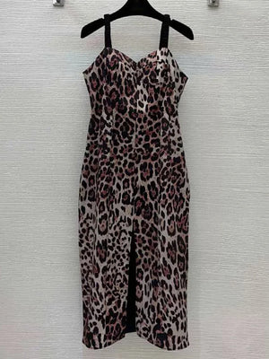 Retro Geometric Print Back Color Contrast Strapless Halter Dress