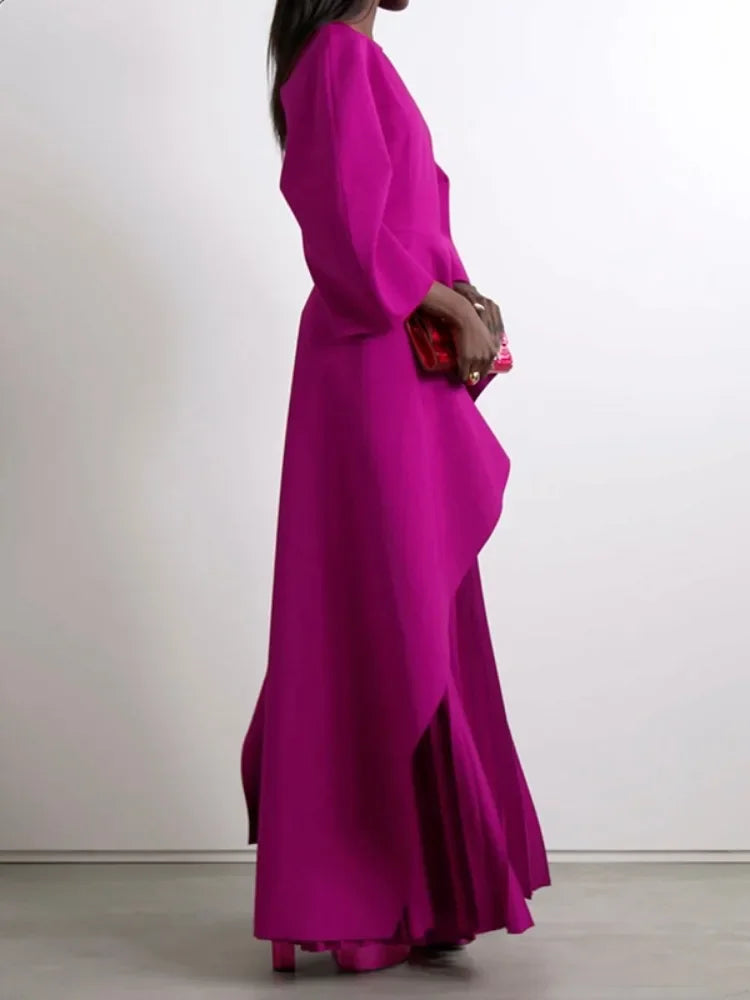 Fuchsia Wedding Banquet Maxi Dresses