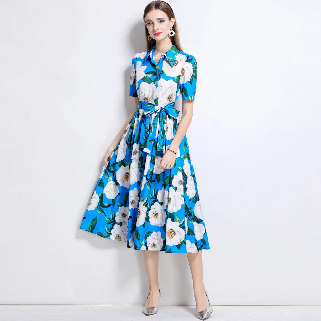 Flower Print Midi Dress