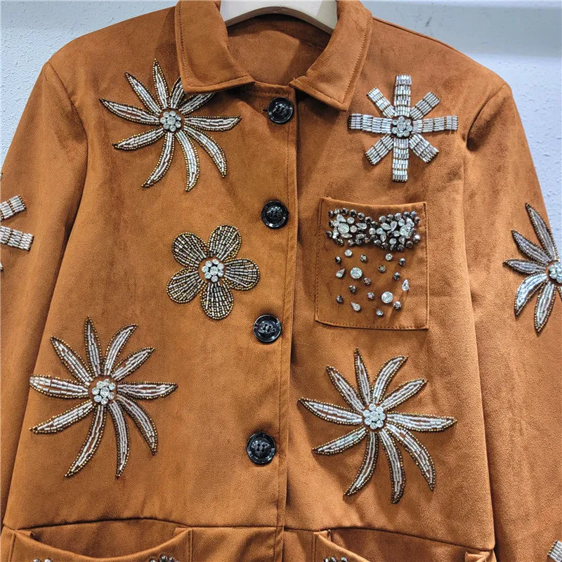 Beaded Diamond Flower Jacket