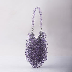 HandWoven Clear Crystal Acrylic Handbag