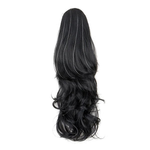 Synthetic 22Inch Long Wavy Curly Layered Ponytail Drawstring Clip