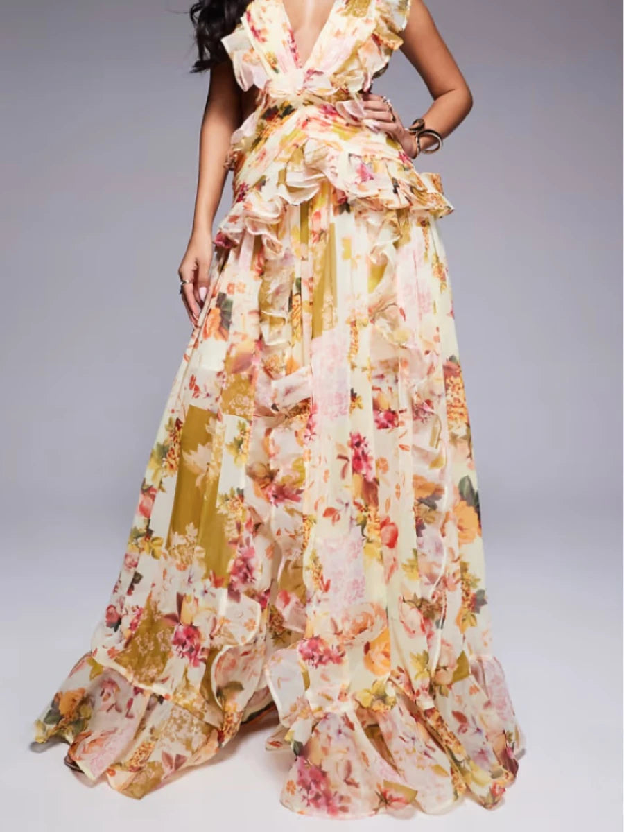 Runway Ruffles Edge French Dress