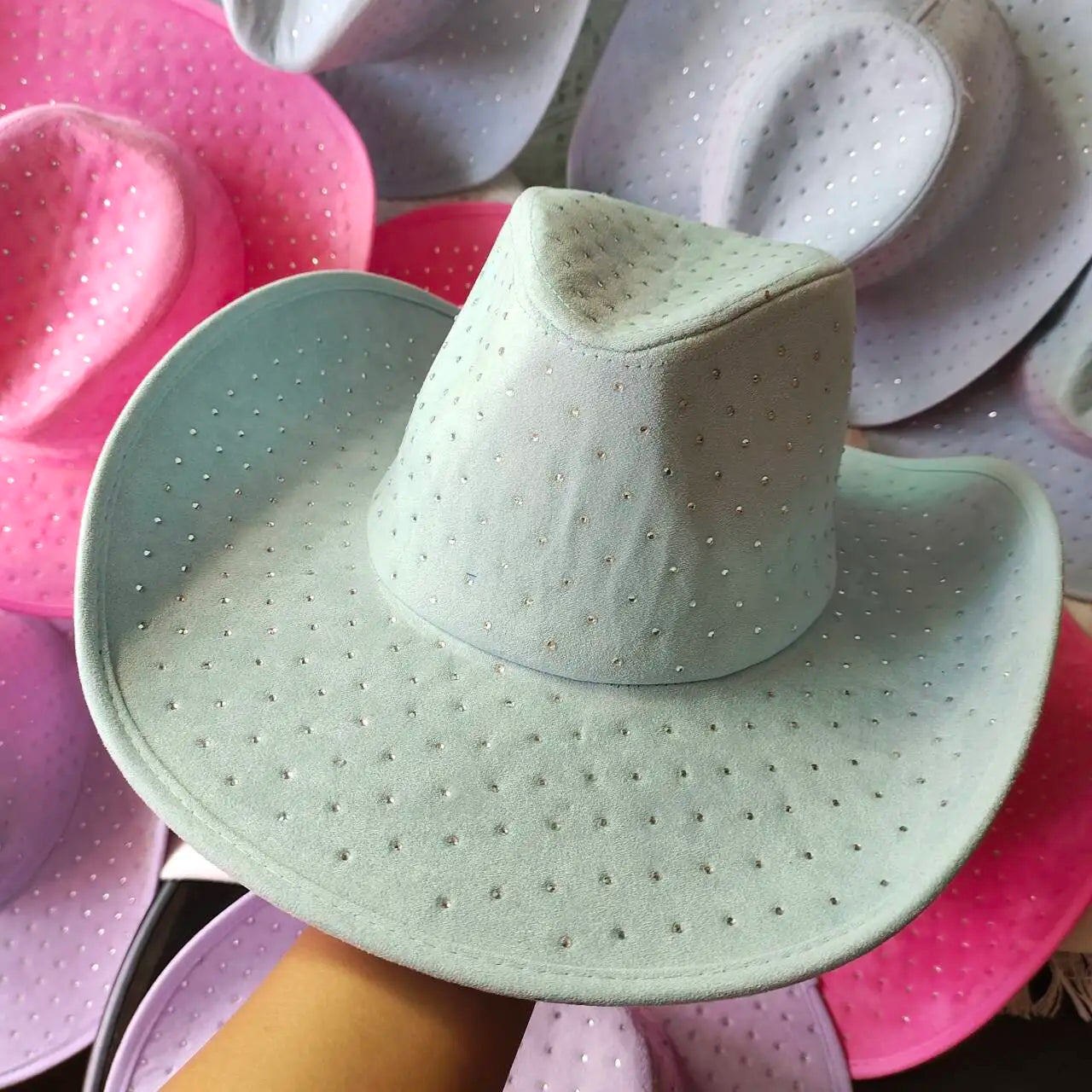 Western Cowboy Hat Rhinestone Denim