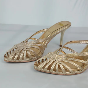 New Gold Hollow Thin Strip Heels