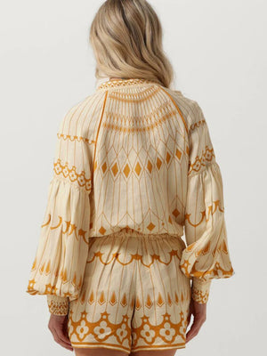 Colorblock Printing Two Piece Set